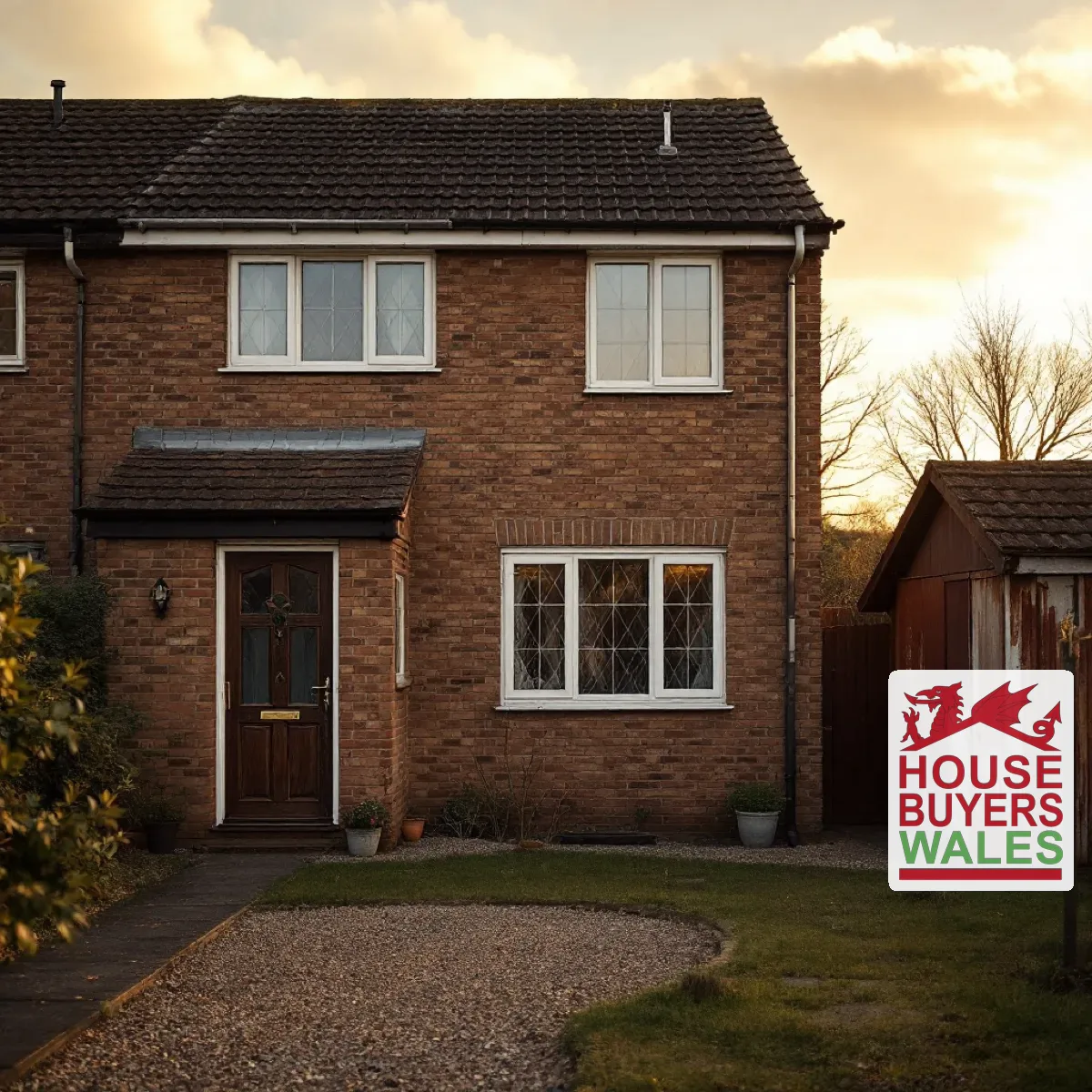 A modest South Wales semi-detached house in warm evening light